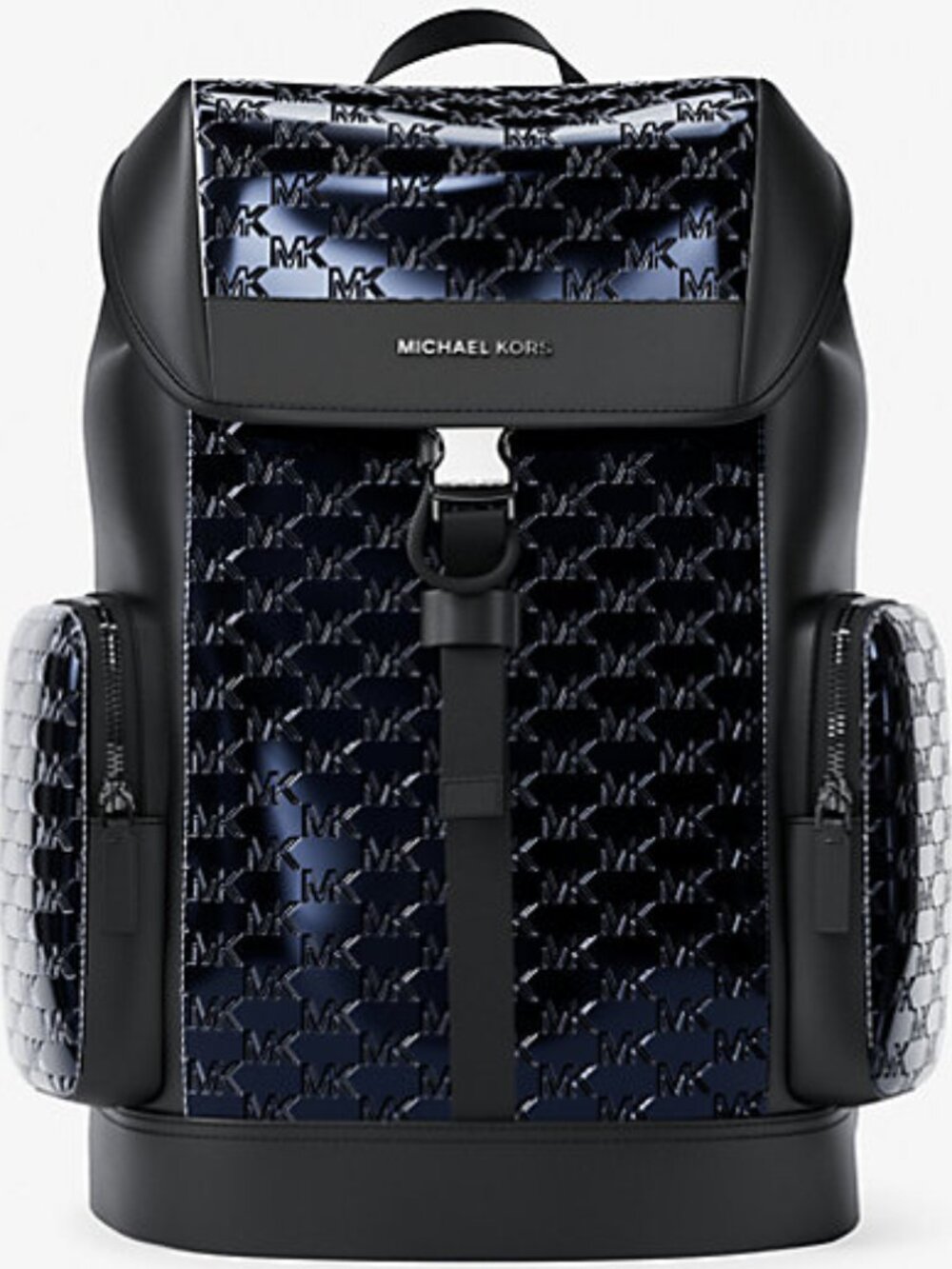 Michael Kors Cooper Medium Metallic Logo Debossed backpack BLUE $528